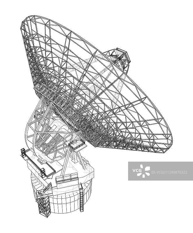 射电望远镜概念轮廓图片素材