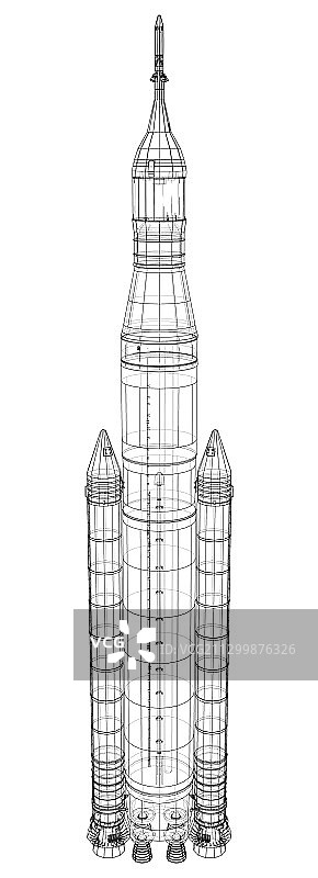 太空火箭概念轮廓图片素材