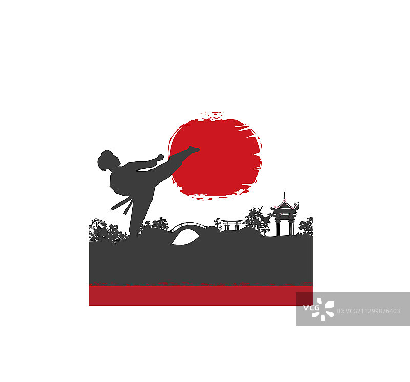 创意抽象空手道战士图片素材