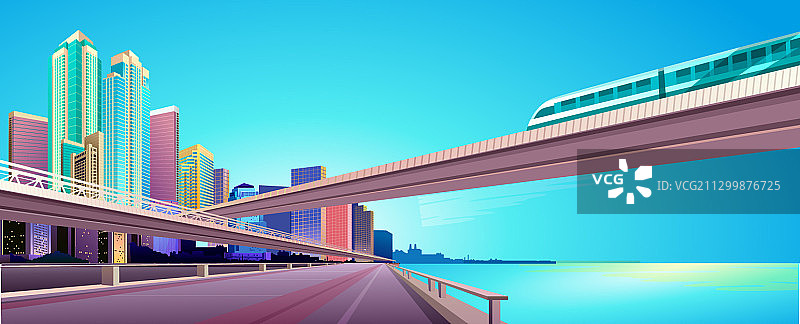 城市街道建筑天际线景观图片素材