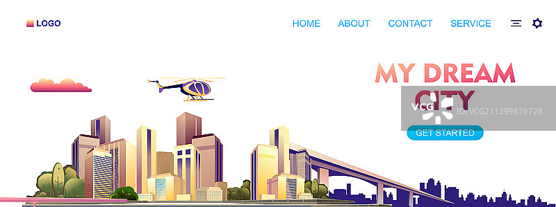 城市建筑景观概念banner图片素材