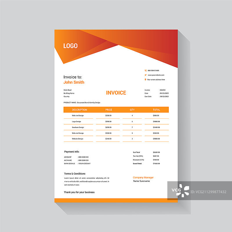 商业抽象风格发票设计图片素材