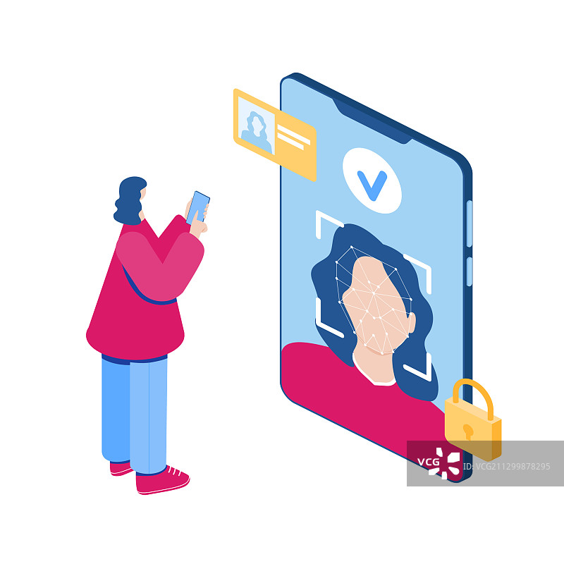人脸识别概念图片素材