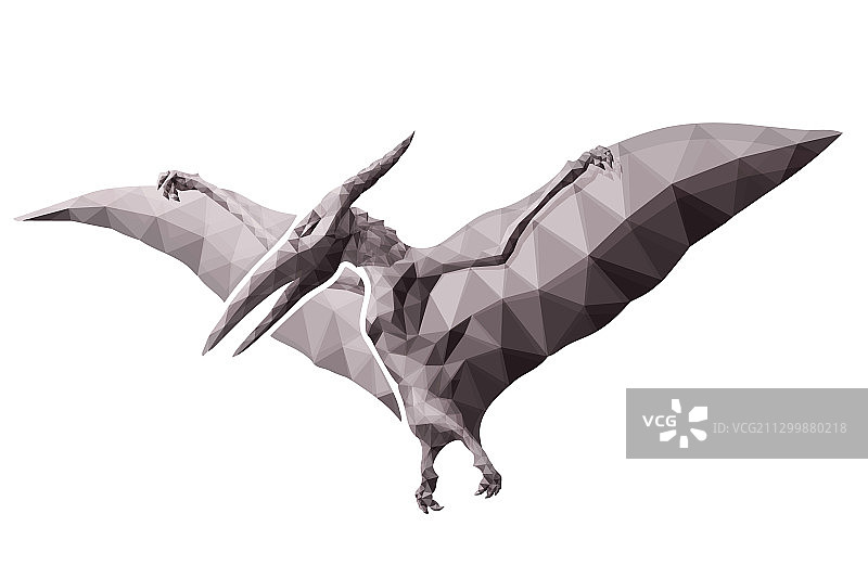 低多边形风格化翼龙剪影艺术图片素材