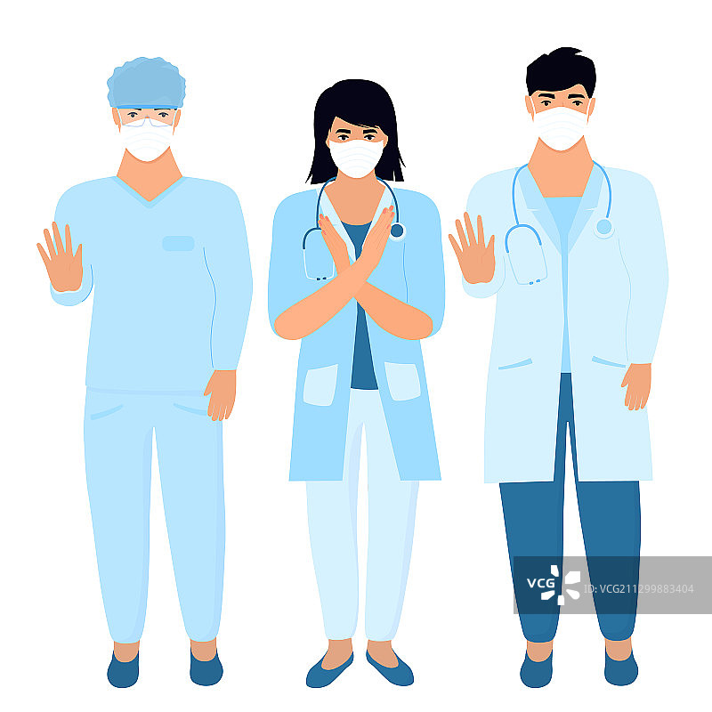 新冠肺炎疫情中的医疗团队图片素材