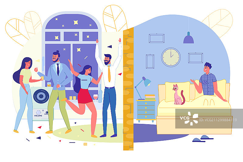 公寓聚会扰民场景图片素材