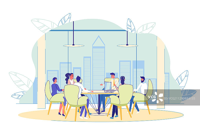 会议室商务简报团队合作图片素材