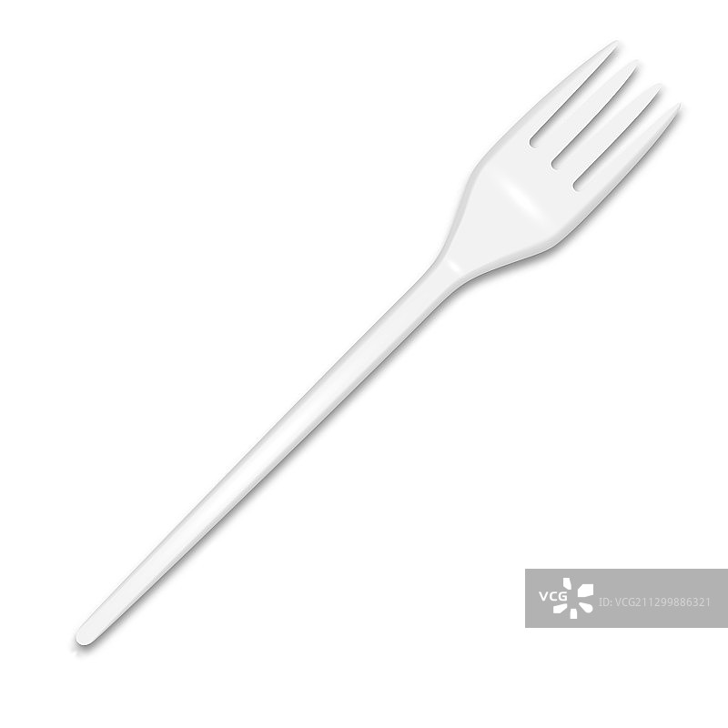 3D逼真白色塑料餐具图片素材