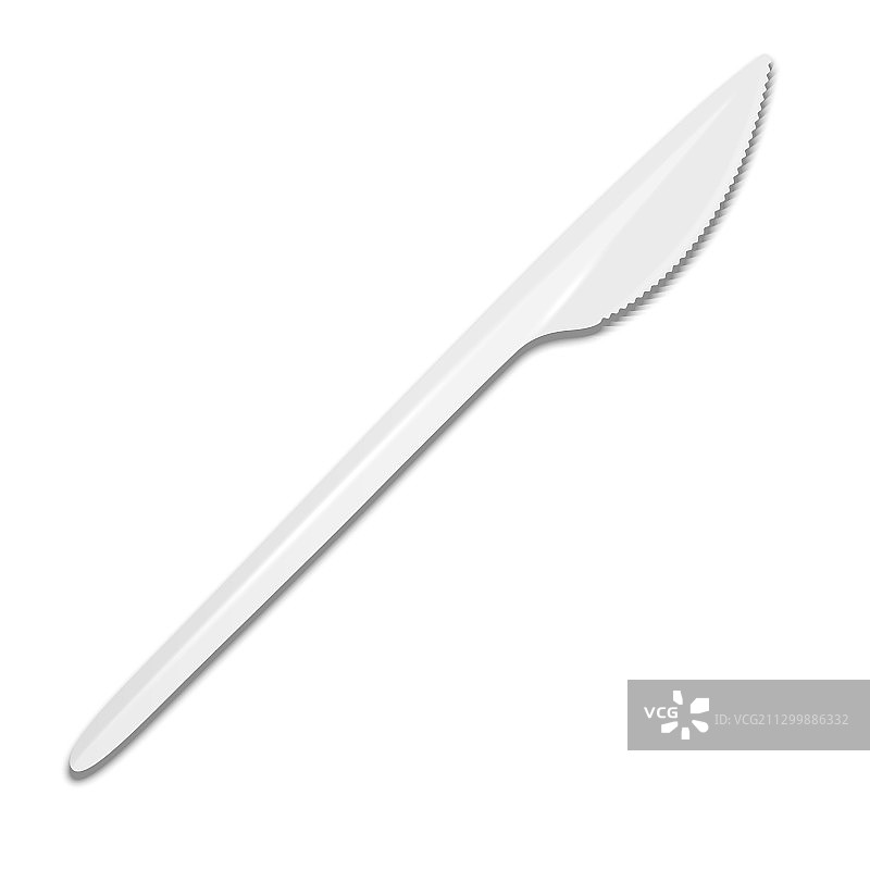 3D逼真白色塑料餐具图片素材