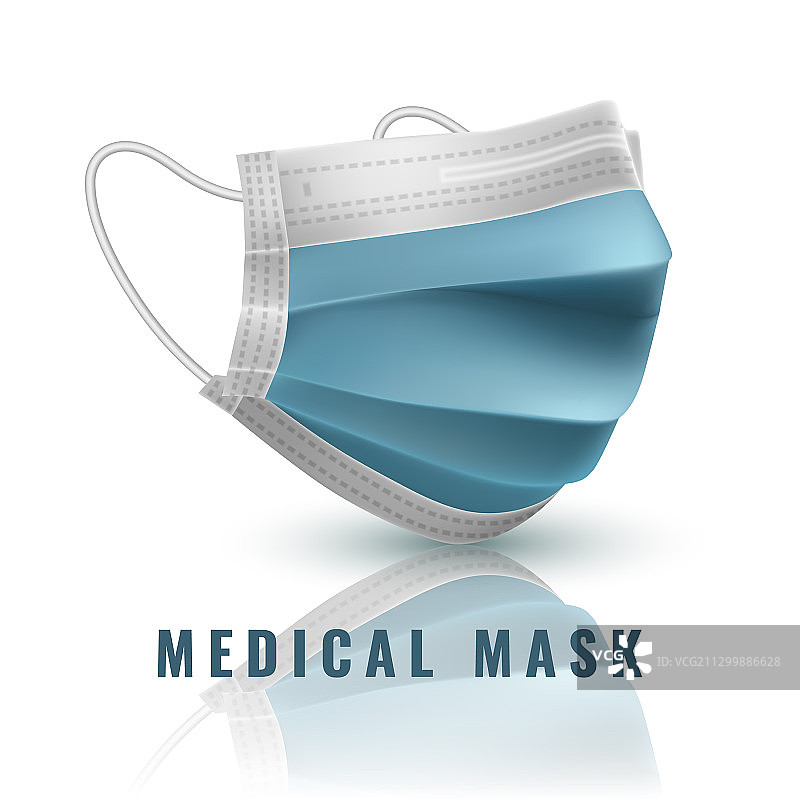 逼真医用口罩3D细节图片素材