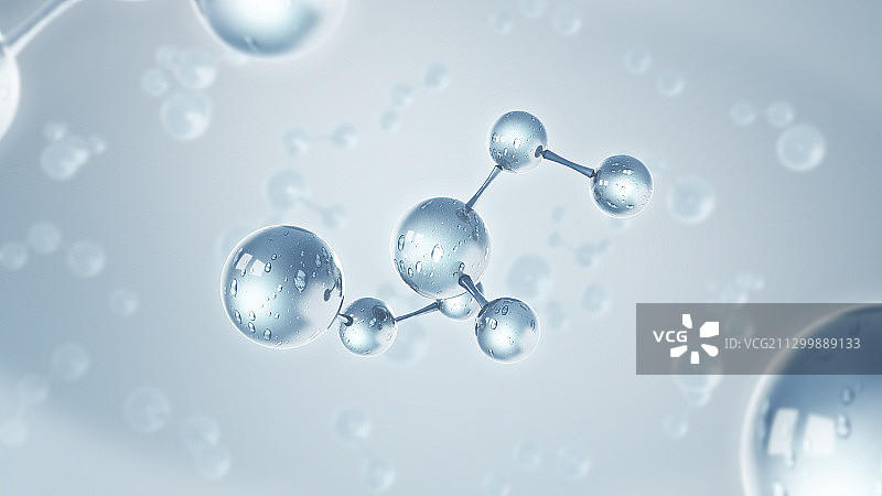 3D抽象分子链图片素材