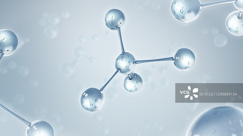 3D抽象分子链图片素材