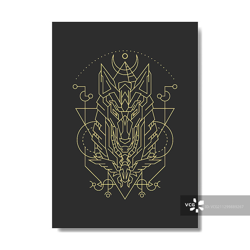 几何埃及神阿努比斯图片素材