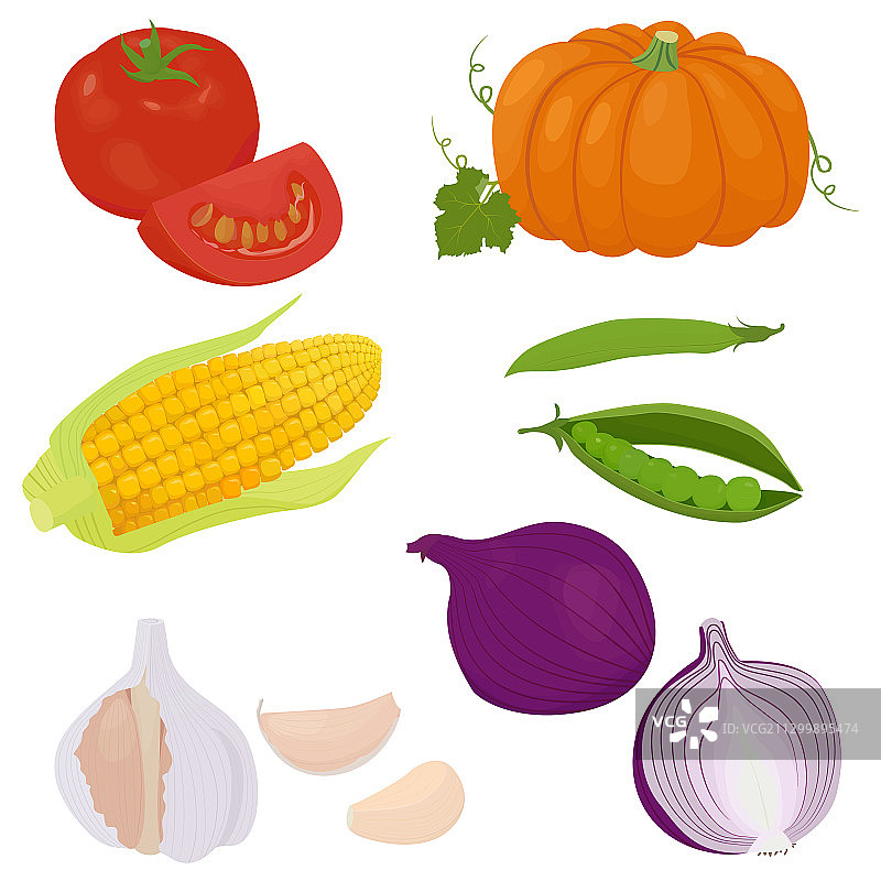 卡通蔬菜图标合集图片素材