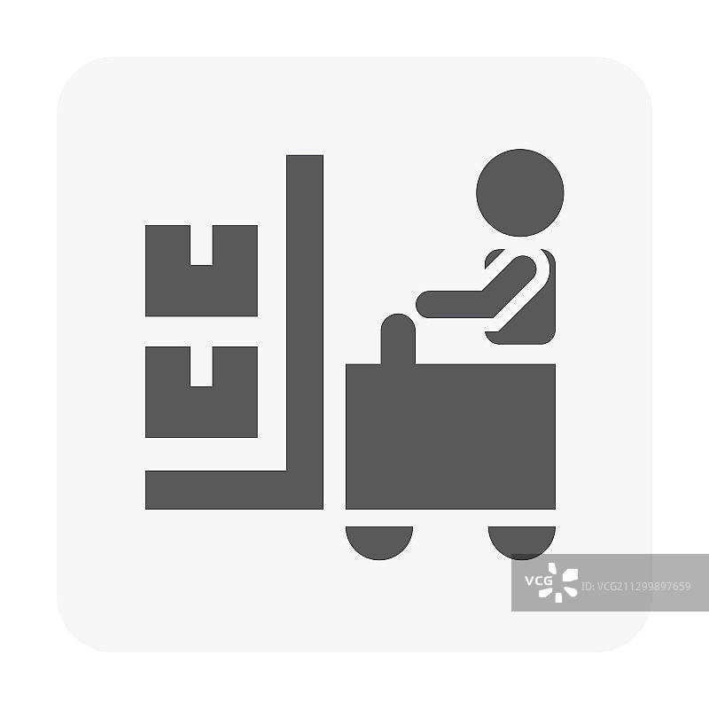 白色叉车工人图标图片素材