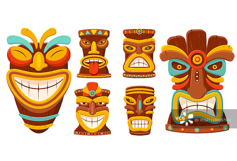 提基部落面具套装图片素材