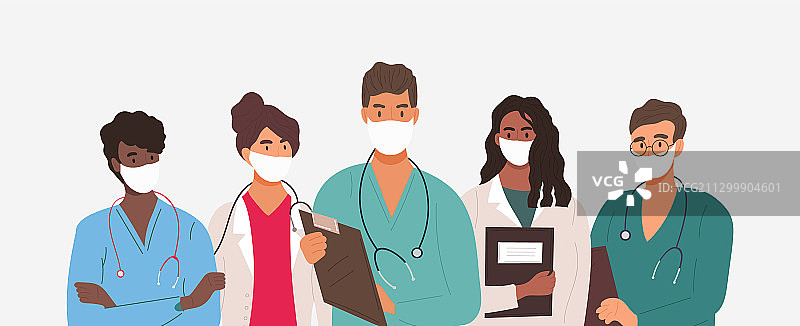 多元化的医护人员图片素材