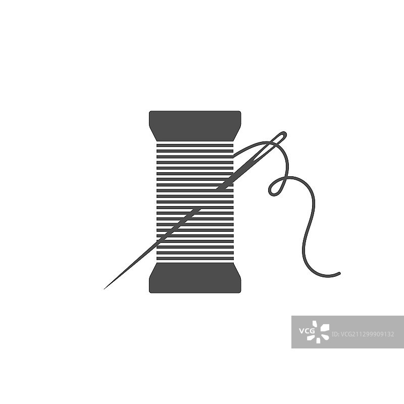 针和线轴轮廓图标图片素材