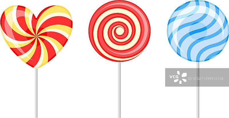 棍子上扭曲和旋转的棒棒糖图片素材