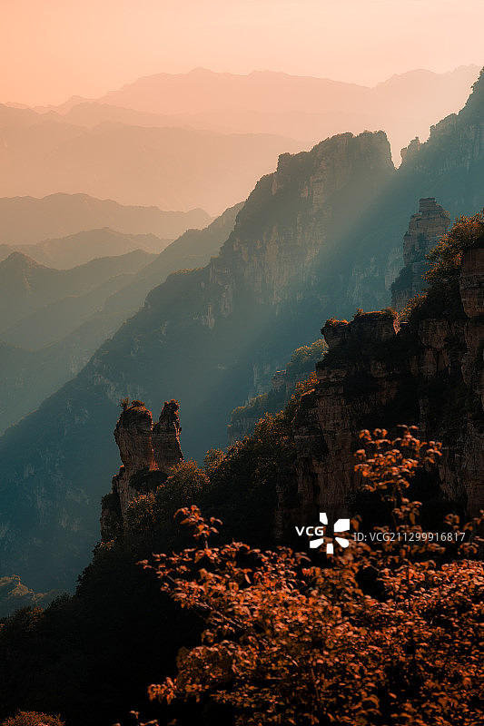 河北涞源白石山傍晚秋色图片素材