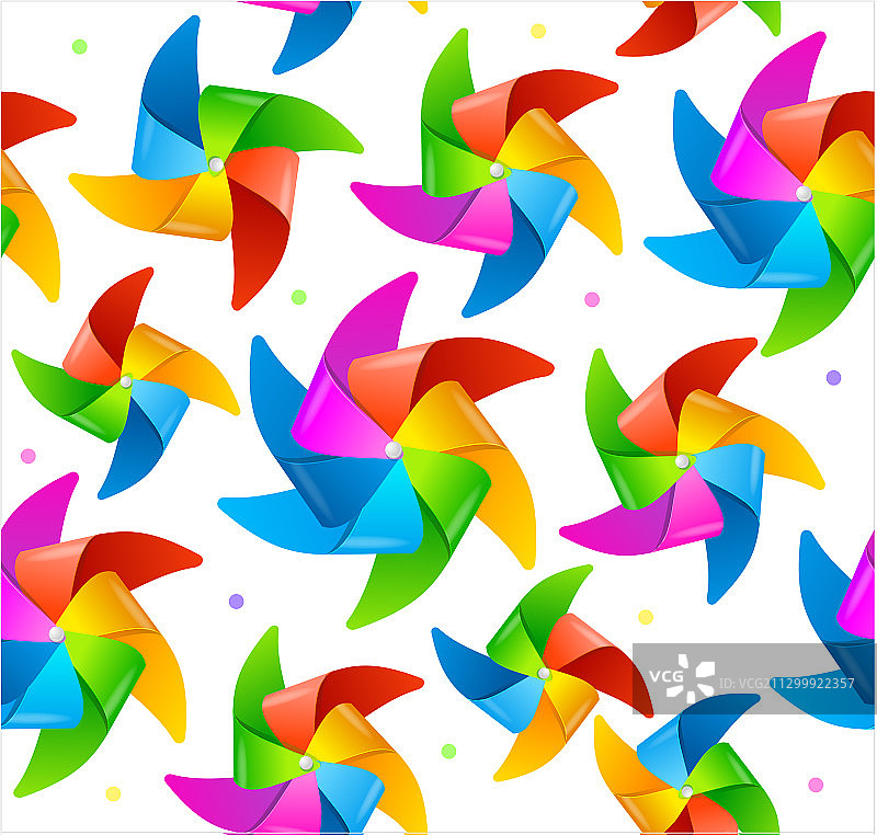 逼真细节3D风车无缝图案图片素材