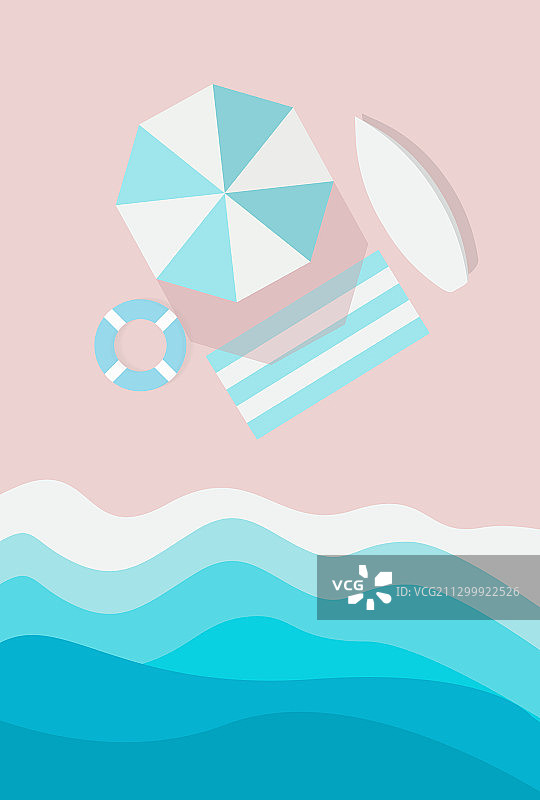 海滩俯视图竖版banner沙滩伞图片素材