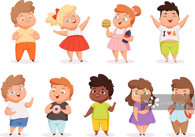 超重儿童多样化饮食图片素材