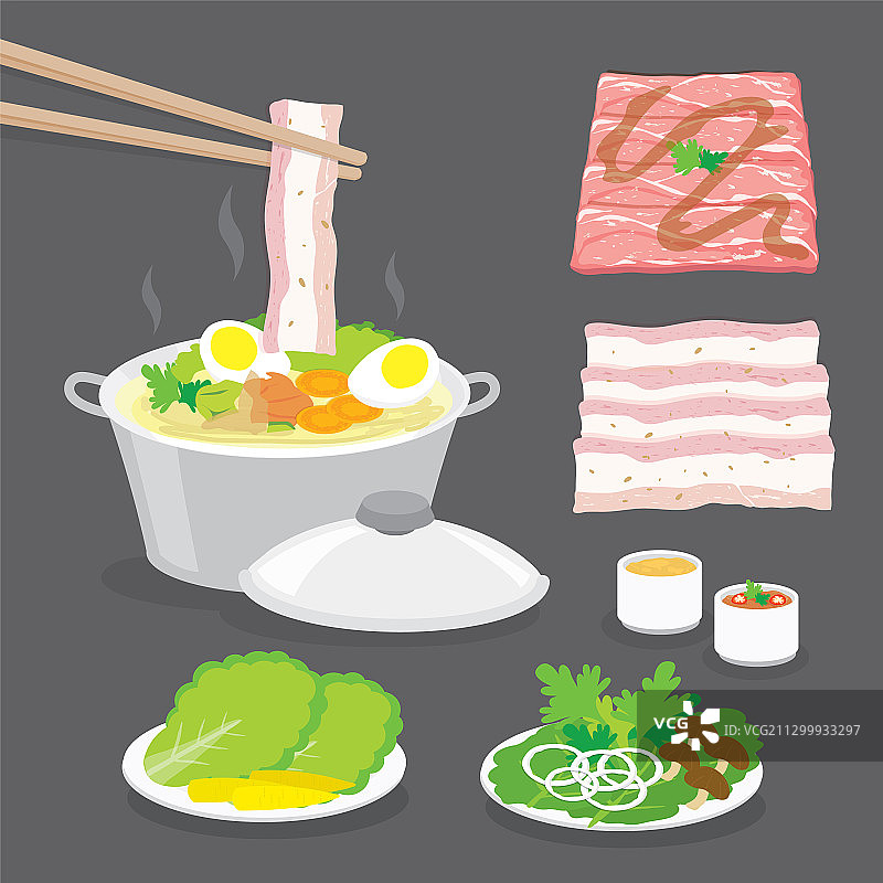 日式火锅涮涮锅寿喜锅图片素材