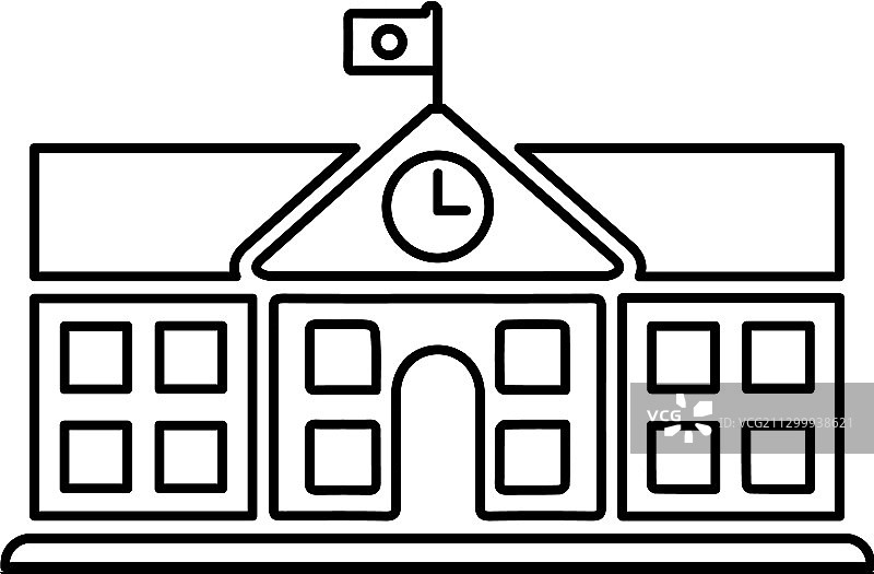 大学建筑轮廓教育矢量图图片素材