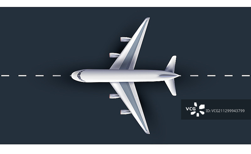 从上方看到的逼真3D飞机图片素材