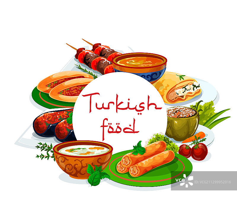 土耳其美食餐厅菜单：地道土耳其食物图片素材