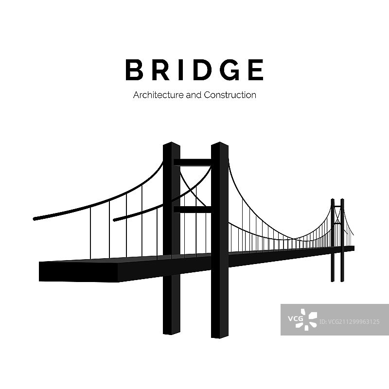 桥梁建筑和桥梁图标图片素材
