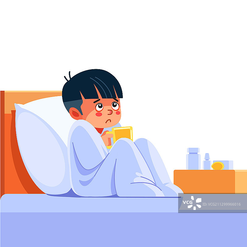 季节性流感过敏生病的孩子图片素材