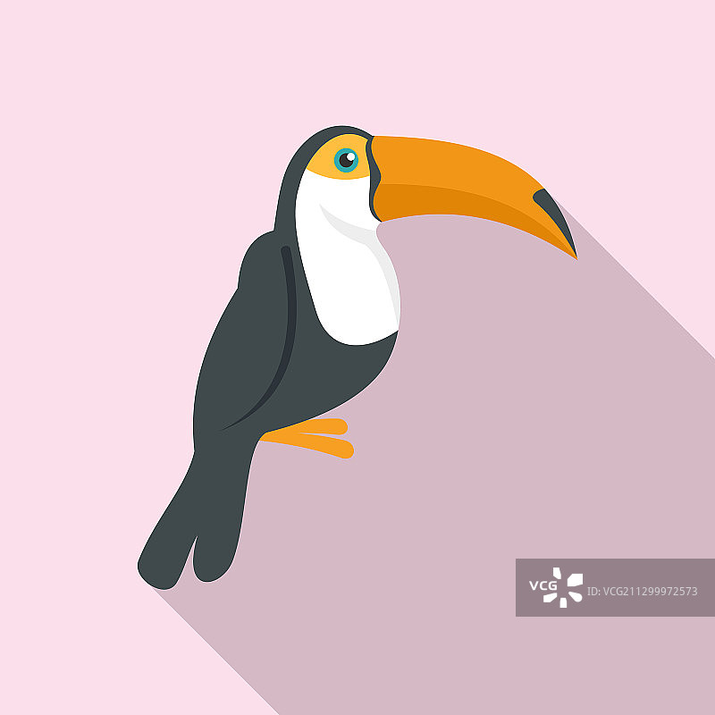 扁平风格的巨嘴鸟图标图片素材