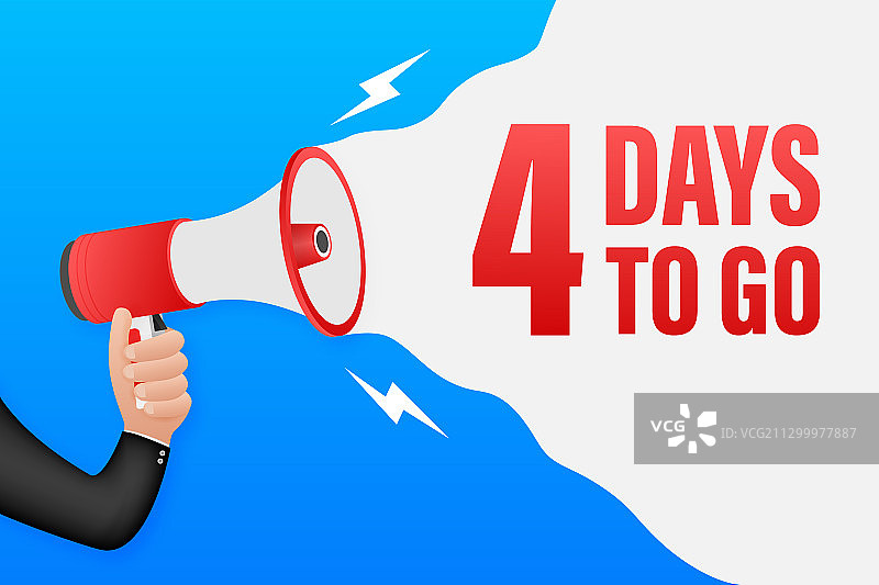 手持扩音器：倒计时4天图片素材