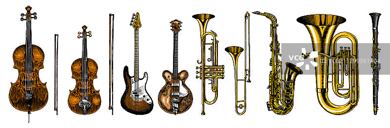爵士古典管乐器合集图片素材