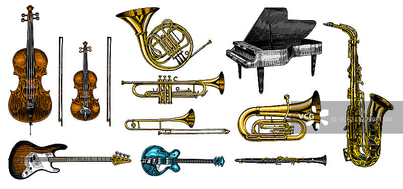 爵士古典管乐器合集图片素材