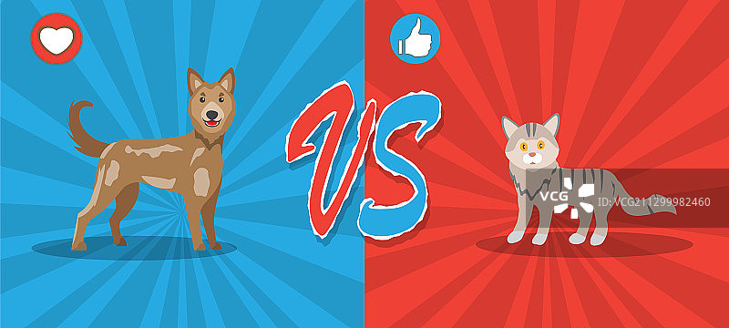 可爱宠物狗与猫概念背景图片素材