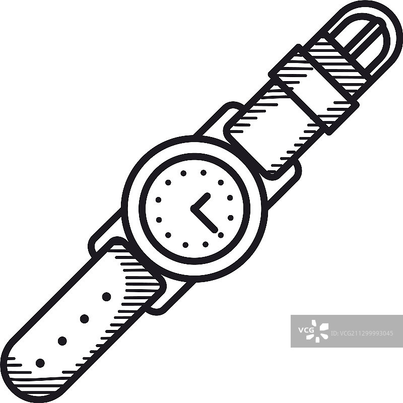 线条风格休闲手表图标图片素材