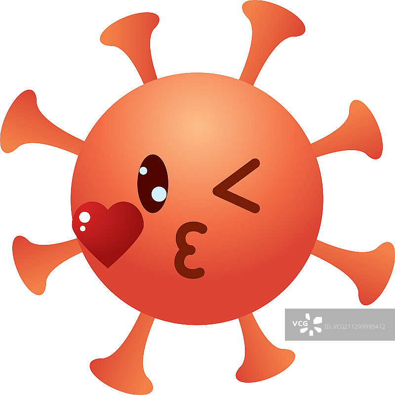 新冠病毒概念表情符号图片素材