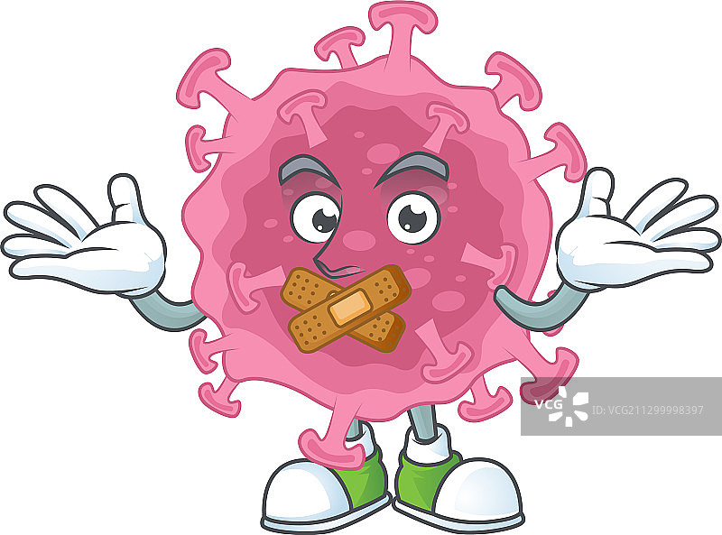 显示沉默的新冠病毒寄生卡通图标图片素材