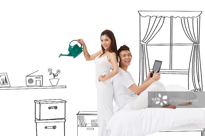 休闲的青年夫妇图片素材