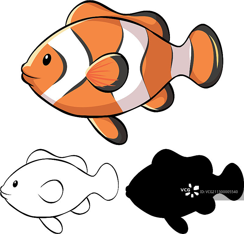 小丑鱼卡通合集图片素材