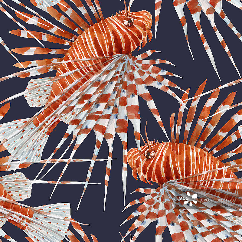 美丽无缝图案与水彩图片素材