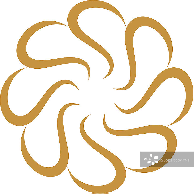 金色花朵飘带花卉Logo设计图片素材