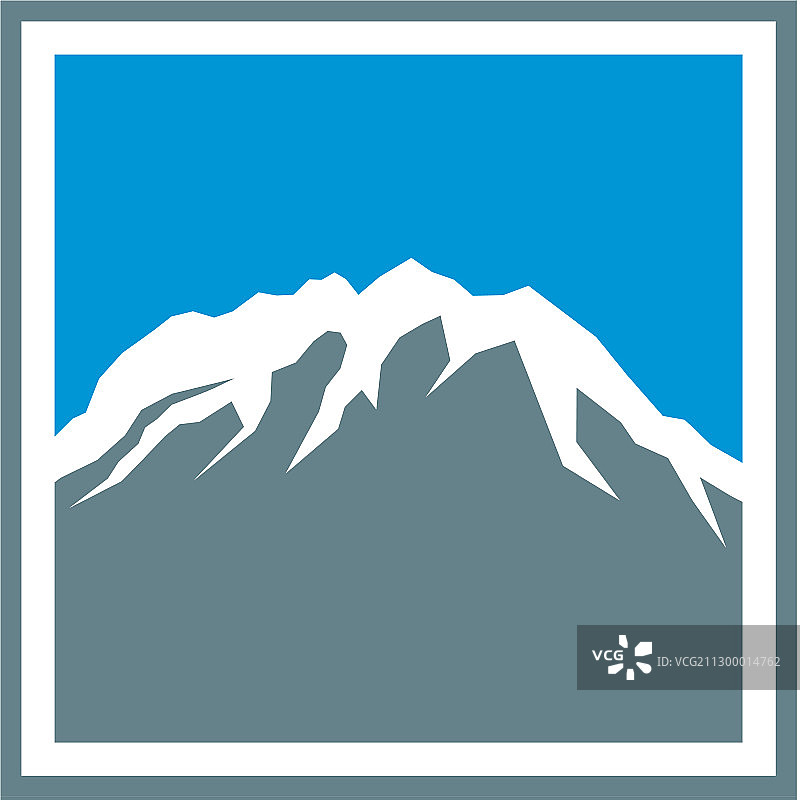 方形logo设计山峰素材 EPS10图片素材