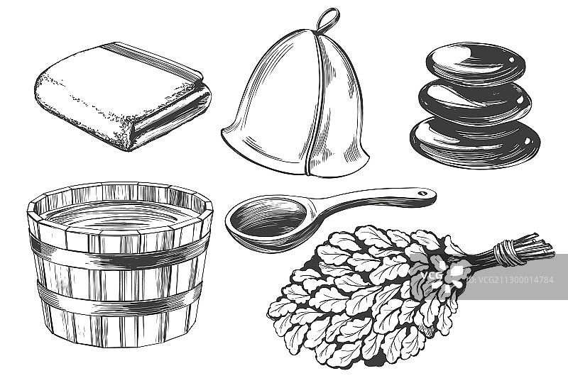 俄罗斯桑拿水蒸汽浴配件图片素材