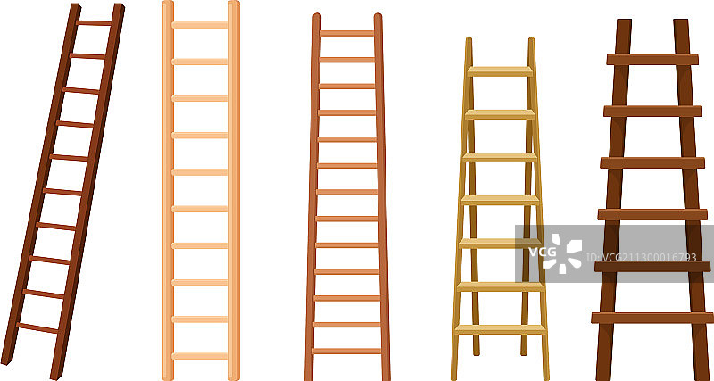 家用木制阶梯或梯子图片素材