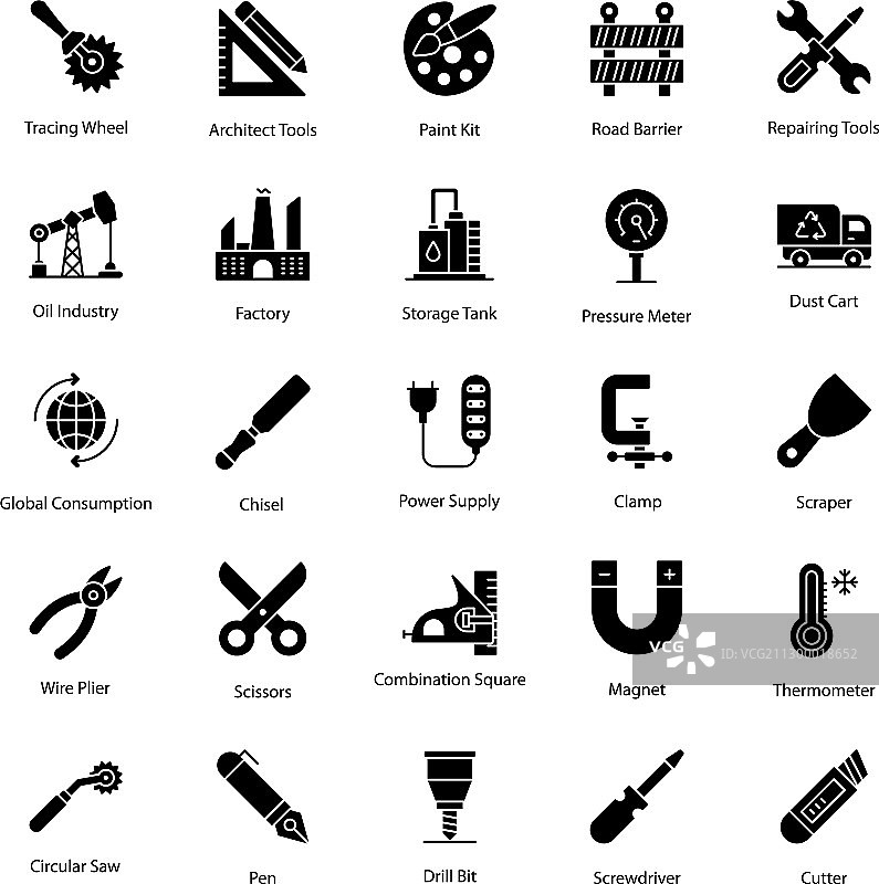 建筑材料标志符号图标包图片素材