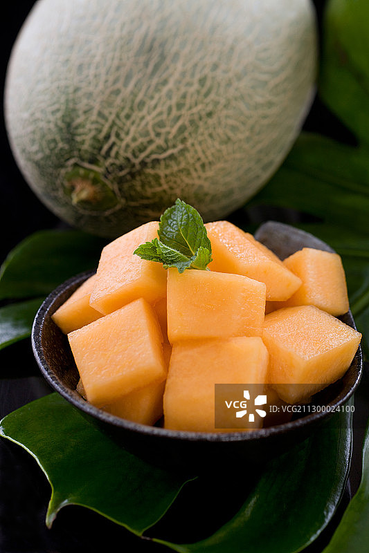 甜瓜切块图片素材